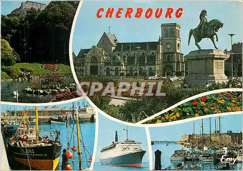 Moderne Karte Cherbourg Manche