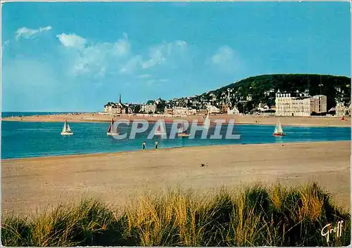 Moderne Karte Dives sur Mer Calvados La plage et la vue sur Houlgate