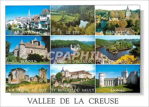 Cartes postales moderne Vallee de la Creuse Argenton Le Pin Gargilesse Bonnu Barrage d'Eguzon Crozant