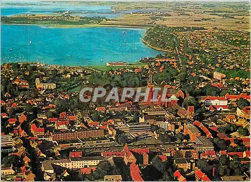 Cartes postales moderne Roskilde Aerial view of the city with the Cathedral and the Viking Ship Museum