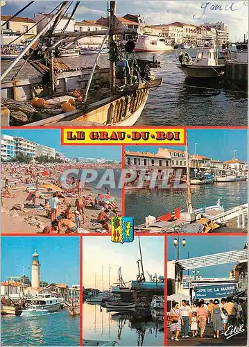 Cartes postales moderne Le Grau du Roi Gard Divers aspects du chenal la plage et le centre ville