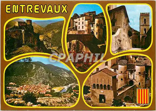 Moderne Karte Entrevaux Alpes de Haute Provence Ville fortifee par Vauban