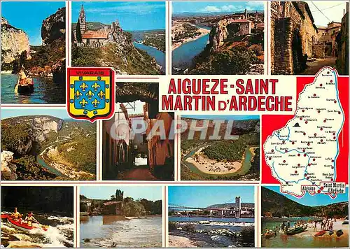 Cartes postales moderne Saint Martin Aigueze et les Gorges de l'Ardeche