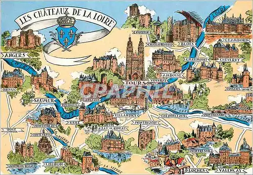Cartes postales moderne Les Provinces Francaises Les Chateaux de la Loire