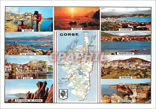 Cartes postales moderne La Corse Ile de Beaute Bastia Porto Ajaccio Ile Rousse Calvi Calanche de Piana