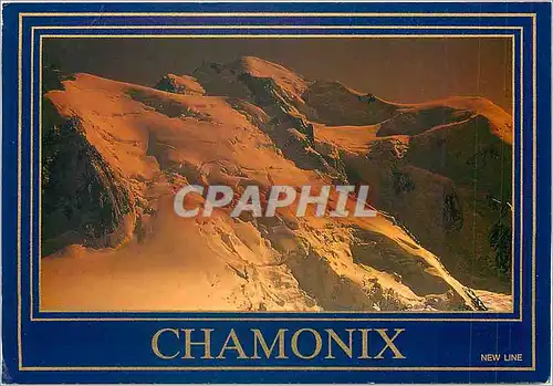 Cartes postales moderne Coucher de soleil sur le Mont Maudit le Mont Blanc et le Dome du Gouter