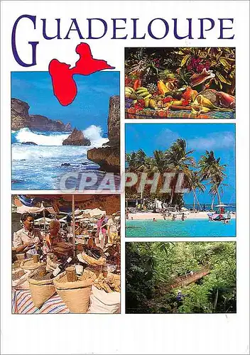 Moderne Karte Guadeloupe Antilles West Indies