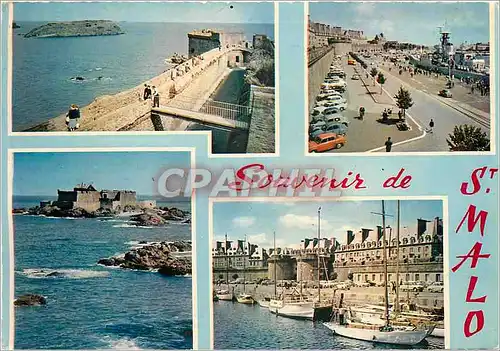 Moderne Karte Saint Malo Cite Corsaire Vue sur les Remparts Les Remparts vers le Chateau