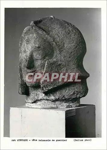 Cartes postales moderne Art Etrusque tete colonnale de guerrier