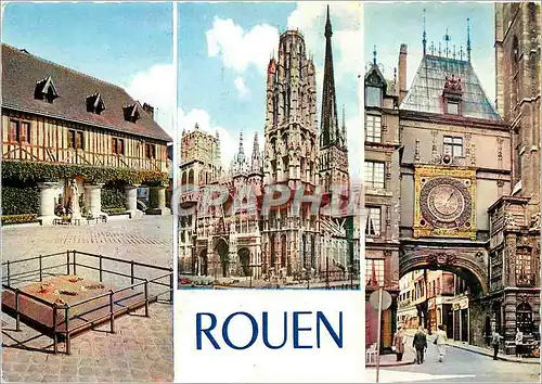 Moderne Karte Rouen S Mme La Place du Vieux Marche La Cathedrale