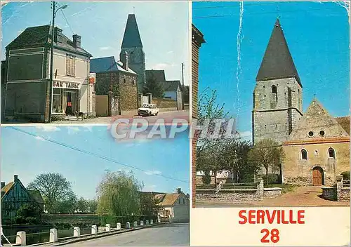 Cartes postales moderne Serville La Mare Le Tabac L'Eglise