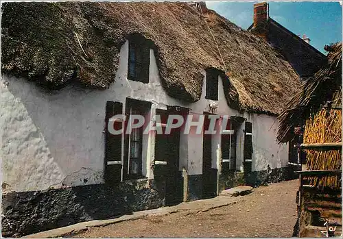 Moderne Karte La Bretagne en Couleurs Chaumiere de Bretagne