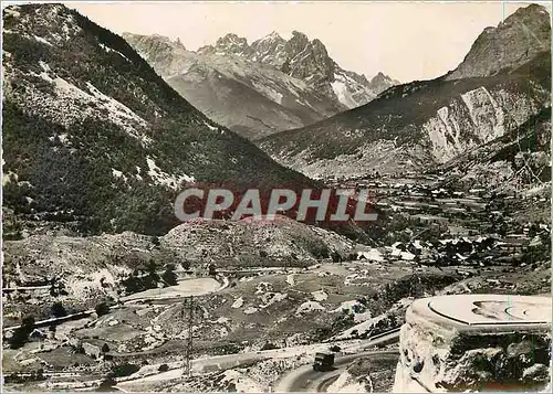 Moderne Karte Les Alpes Dans le fond la Meije