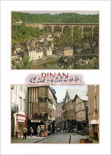 Cartes postales moderne Dinan Cotes d'Armor La Vallee de la Rance le viaduc et les vieilles maison