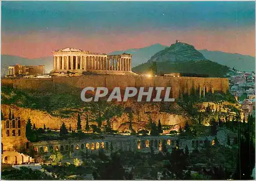 Cartes postales moderne Athenes Acropolis durant la nuit