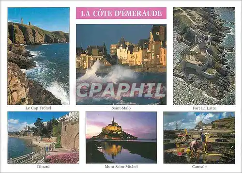 Cartes postales moderne La Cote d'Emeraude Cap Frehel Saint Malo Fort La Latte Dinard Mont Saint Michel Cancale