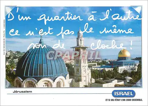 Cartes postales moderne Jerusalem Israel et si on fetait l'An 2000 Ensemble