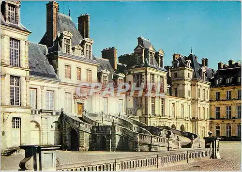 Moderne Karte Fontainebleau Cour du Cheval Blanc Escalier du Fer a Cheval