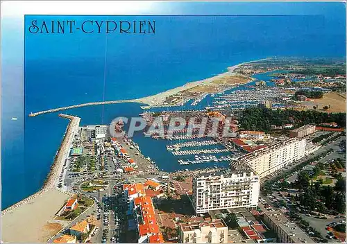 Moderne Karte La Cote Vermeille Saint Cyprien Plage Pyrenees Orientales