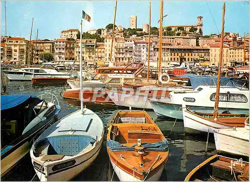 Moderne Karte Cannes Alpes Maritimes Le Port des Yachts et le Suquet