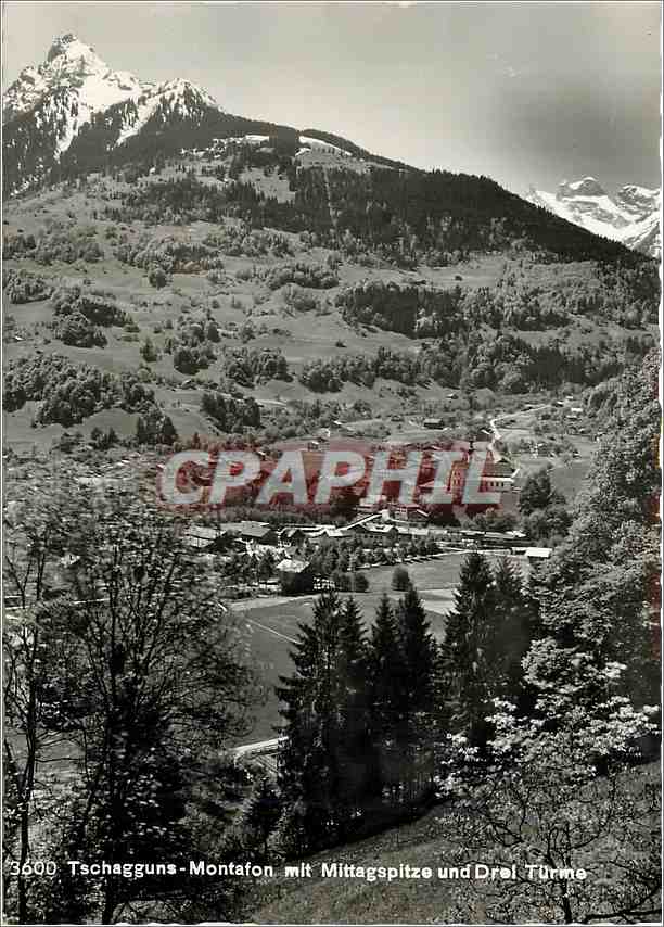 Moderne Karte Tschagguns Montafon mit Mittagspitze und Drel Turme Nr