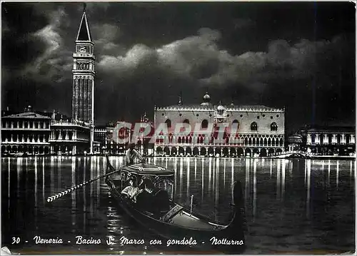 Cartes postales moderne Venezia Bacino S Marco con gondola Notturno