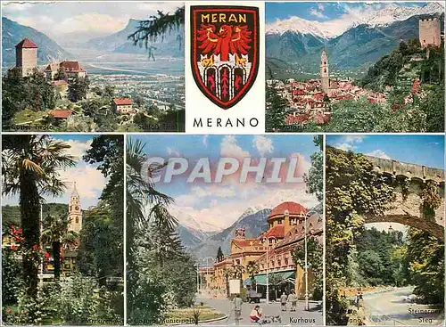 Cartes postales moderne Merano Meron Panorama Ansicht Casino Municipale Kurhaus