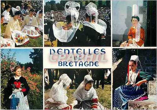 Moderne Karte Dentelles de Bretagne Jeune fille du Leon