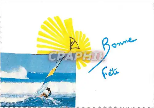 Cartes postales moderne Bonne Fete Planche a voile