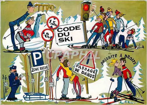 Cartes postales moderne Images de Chez Nous Code du ski