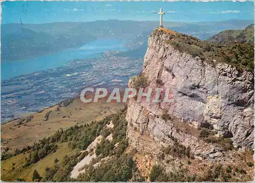 Cartes postales moderne Paysages de Savoie La Croix du Nivolet et le Lac du Bourget