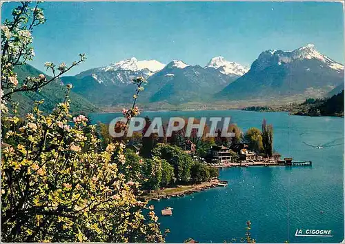 Cartes postales moderne Printemps au Lac d'Annecy Talloires et la baie