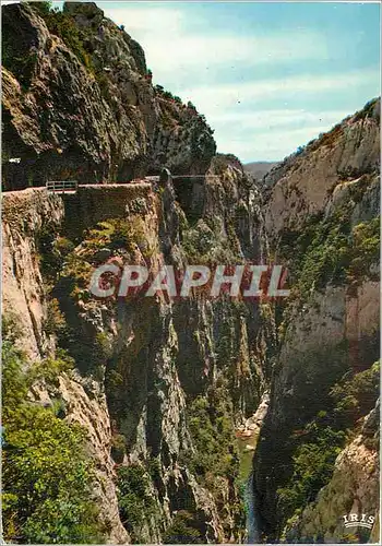 Cartes postales moderne Les Gorges de Galamus Environs de St Paul de Fenouillet Pyrenees Orientales La route en corniche