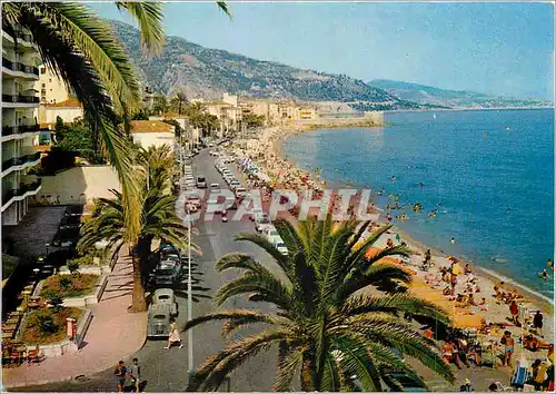 Cartes postales moderne Les Sites Merveilleux de la Cote d'Azur Menton AM La Promenade et la Plage