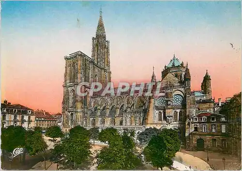 Moderne Karte Strasbourg La Cathedrale cote sud