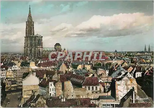 Moderne Karte Strasbourg Vue generale et la Cathedrale