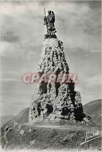 Cartes postales moderne Le Col du Petit Saint Bernard Savoie Frontiere Franco Italienne La Statue de St Bernard de Menth