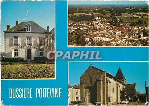 Cartes postales moderne Bussiere Poitevine Haute Vienne La Mairie L'Eglise La vue generale