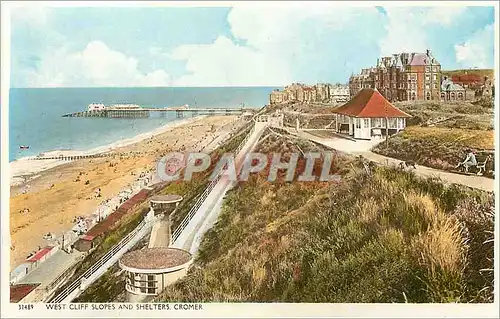 Moderne Karte West Cliff Slopes and Shelters Cromer