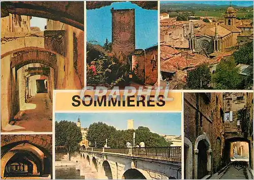 Cartes postales moderne Sommieres Gard Vieille rue pittoresque La tour Vue d'Ensemble Eglise St Pons