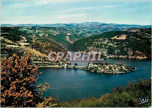 Moderne Karte Aveyron Pittoresque Le barrage de Sarrans et la presqu'ile de Laussac