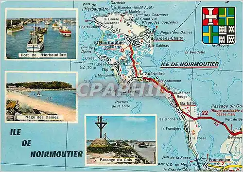 Moderne Karte Ile de Noirmoutier Port de l'Herbaudiere