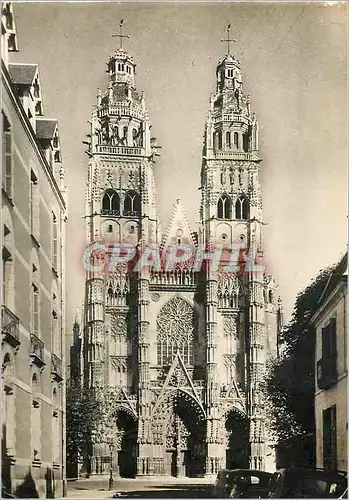 Moderne Karte Tours L et L La Cathedrale Saint Gatien Facade Ouest