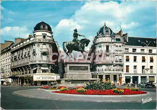 Moderne Karte Orleans Loiret La Place du Martroi et la statue de Jeanne d'Arc