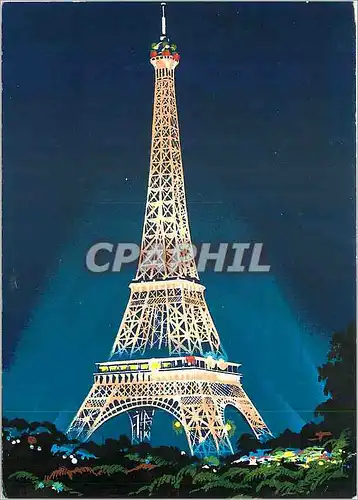 Cartes postales moderne Paris La Nuit La Tour Eiffel