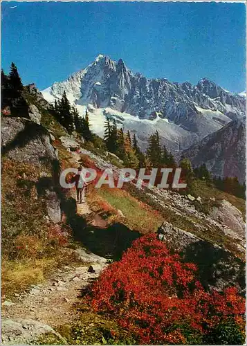 Cartes postales moderne Chamonix Mont Blanc L'Aiguille Verte Les Drus Les Flammes de Pierres