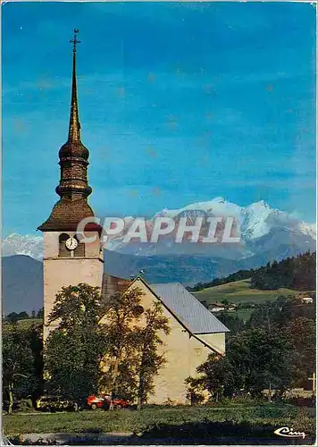 Cartes postales moderne Cordon Hte Savoie L'Eglise et le Mont Blanc