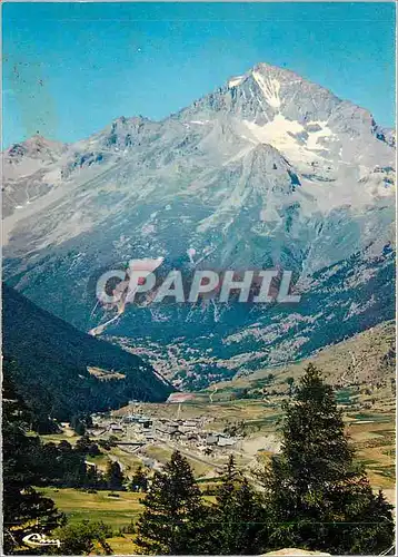 Moderne Karte Lanslebourg Savoie Echappee sur le village au fond