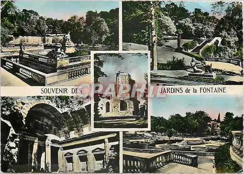 Moderne Karte Souvenir des Jardins de la Fontaine