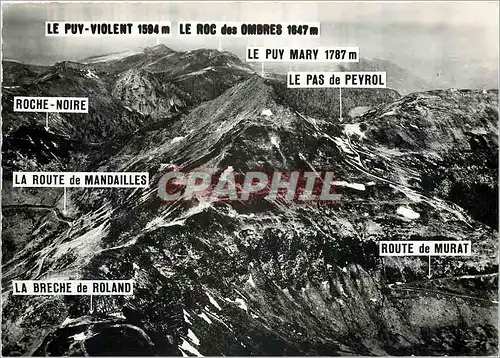 Cartes postales moderne Massif du Puy Mary Cantal Roche Noire La Breche de Roland